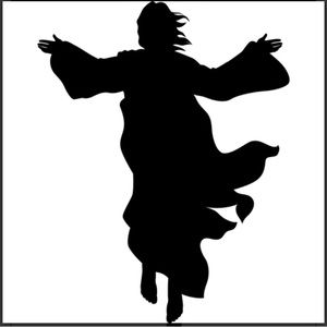 Jesus Ressureccted Floating Flying Silhouette Life Size Cardboad Cutout